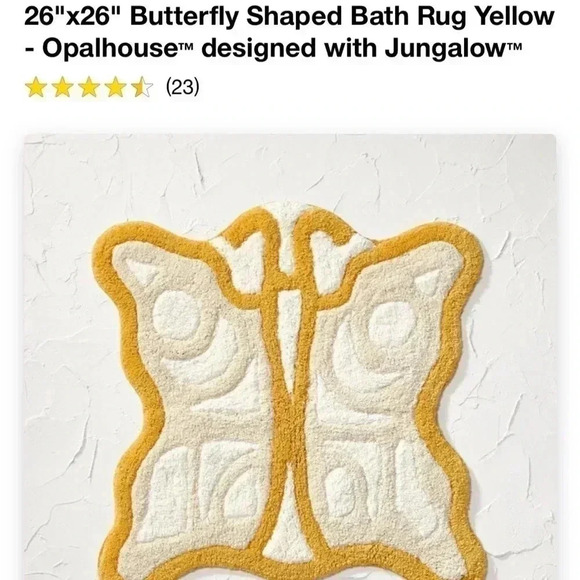 NWT 26"x26" Butterfly Shaped Bath Rug Yellow
- Opalhouse designed with J… - Picture 5 of 5